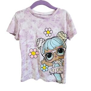 Lol Surprise Girls Size 5 Bon Bon Character Graphic Tee Shirt Purple Tie Dye